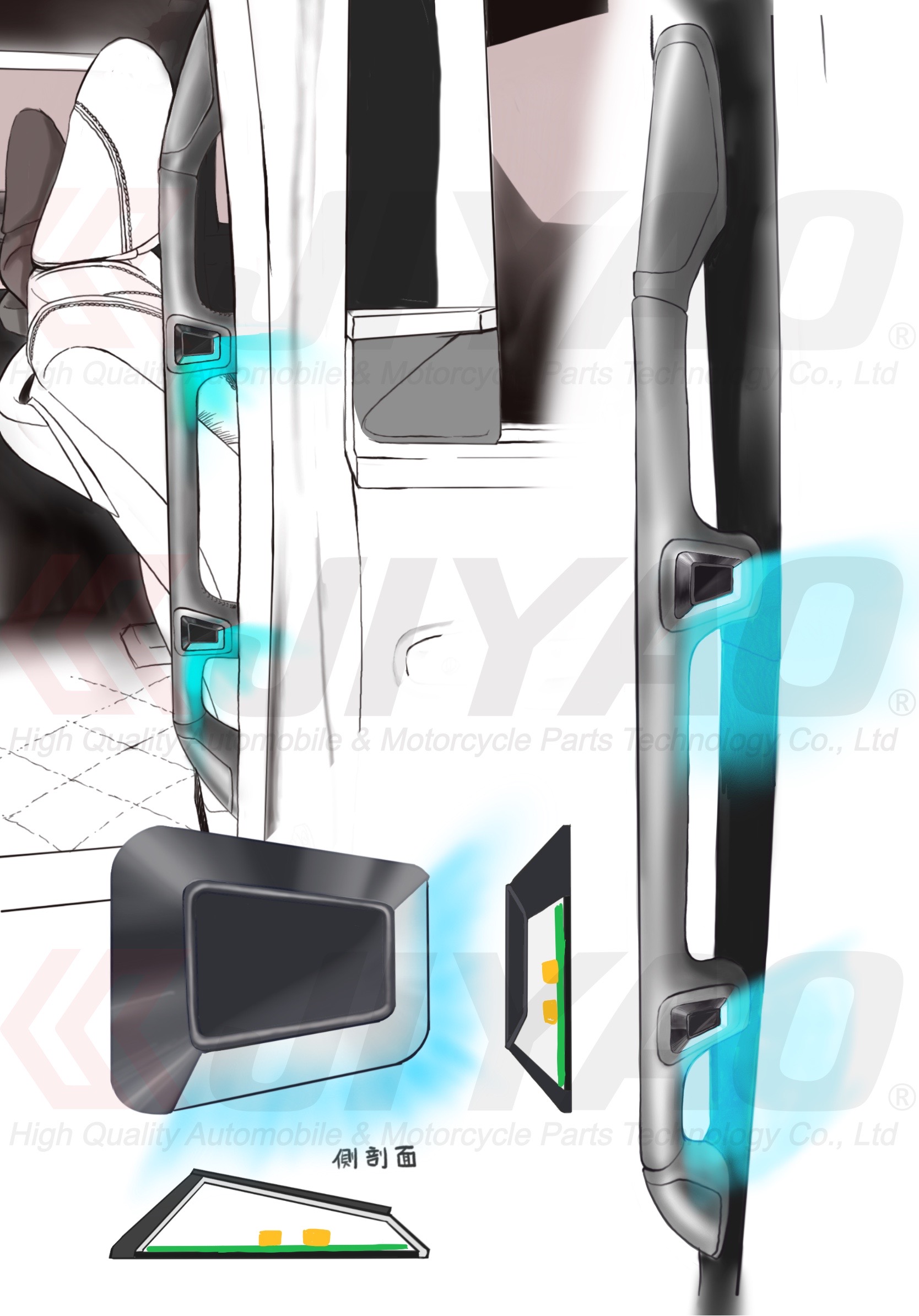 NIGHT AURA ALPHARD40 手把燈